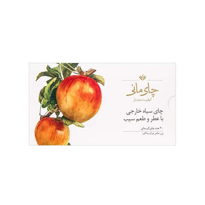 چای سیاه کیسه ای چای مانی با طعم سیب بسته 20 عددی